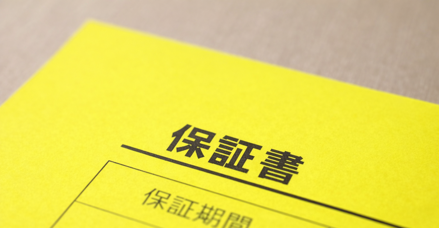 南日本消毒の保証案内｜シロアリ防除の保証書イメージ画像